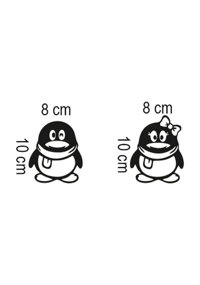 4 Adet Penguen Priz Sticker