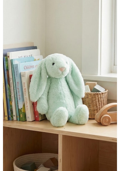 Yumuşacık Peluş Tavşan Hediyelik Bebek Uyku Ve Oyun Arkadaşı 45 Cm Oyuncak Yeşil