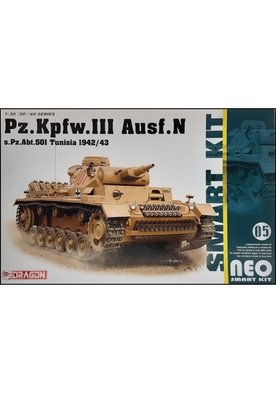 Dragon 6956 1/35 Ölçek, Pz.kpfw.ııı Ausf.n 501. Alay Tunus 1942/43 Tankı Plastik Model Kiti-51098