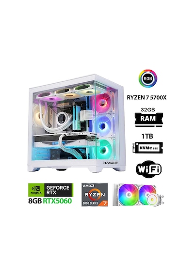 Xaser Sword X60 R7-5700X 32 GB 1 TB NVMe SSD 8 GB RTX5060 Masaüstü Oyuncu Bilgisayarı