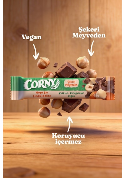 Corny Fındık Kakao Meyve Bar -35 X 12 Adet