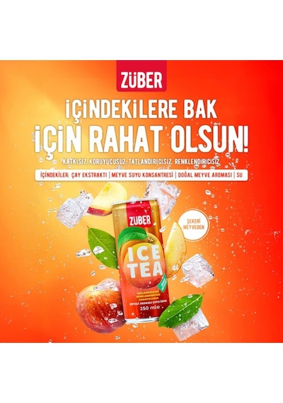 Zuber Ice Tea Şeftali 250 Ml X 3 Adet
