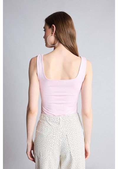Defacto Kare Yaka Bodysuit H3888ax26smpn633 Pembe-pn633