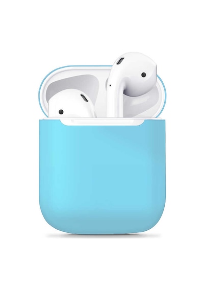 Apple Uyumlu AirPods Kılıf Zore Airbag 13 Silikon-Mavi Mavi