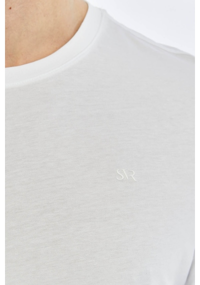 Süvari O Yaka Regular Beyaz Erkek T-shirt Ts1014000475