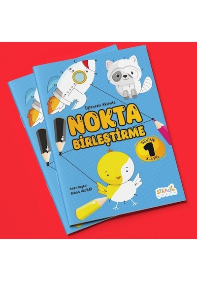Eğlenceli Aktivite Nokta Birleştirme - Çocuklar Için Boyama Ve Aktivite Kitabı - Seviye 1