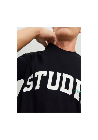 Jack & Jones Jorbrınk Studio Erkek Bisiklet Yaka Turuncu T-shirt 12227718 Siyah