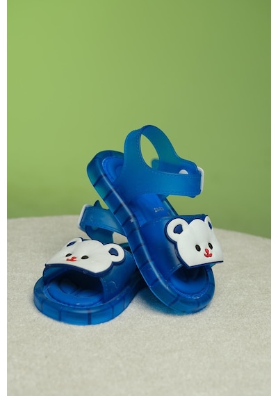 Eva Işıklı Kaydırmaz Tabanlı Figürlü Unisex Çocuk Sandalet Terlik 001