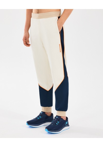 Skechers M Diagonal Lw Fleece Jogger Sweatpant Erkek Offwhite Eşofman Altı S2510037-102 Beyaz