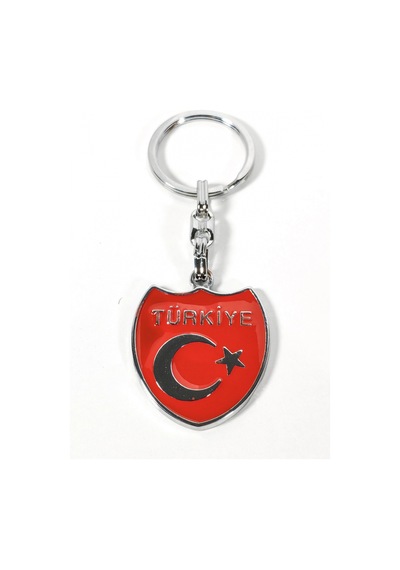 Türkiye Yazılı Ay Yıldız Figürlü Kırmızı Metal Anahtarlık Sade, Net Ve Güçlü Bir Duruş Çok Renkli