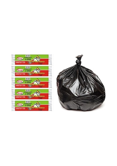 Ögem J-250 Jumbo Boy Çöp Torbası Siyah 80X110 Cm 10 Lu 5 Rulo Ögem J-250 Jumbo Boy Çöp Torbası Siyah 80X110 Cm 10 Lu 5 Rulo