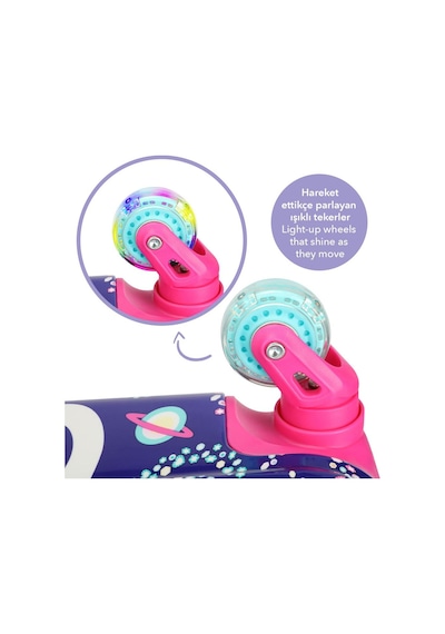 Milk & Moo Renkli Işıklı Tekerlekli Çekçekli Çocuk Valiz 3D Ayris Tasarımlı