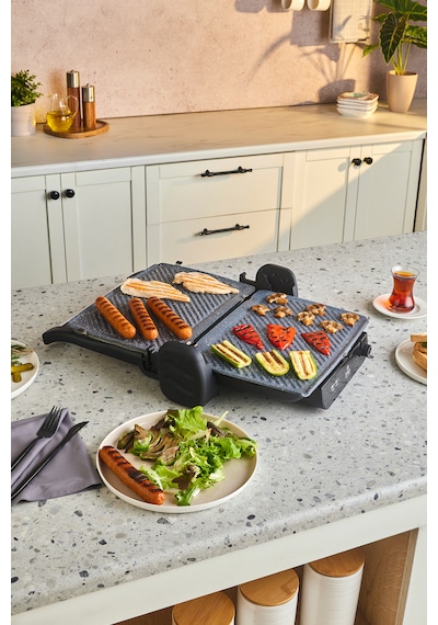 Emsan Inox Feel Steel 1800 W 6 Dilim Kapasiteli Izgara Ve Tost Makinesi