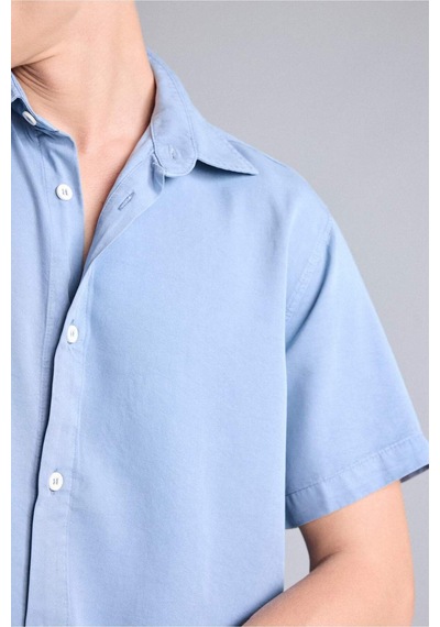 Defacto Regular Fıt Tencel Kısa Kollu Mavi Gömlek E2530ax26smbe299 Mavi-be299