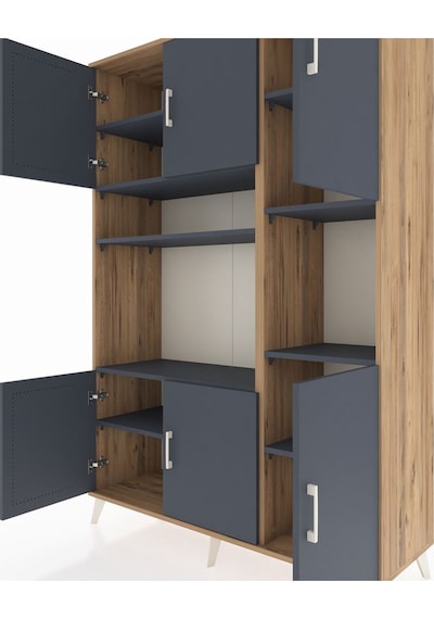 Hyperion Dolap 9 Raflı 6 Kapaklı 132x44x195 Çam-antrasit/antrasit Antrasıt/antrasıt Hyperion Dolap 9 Raflı 6 Kapaklı 132x44x195 Çam-antrasit/antrasit Antrasıt/antrasıt
