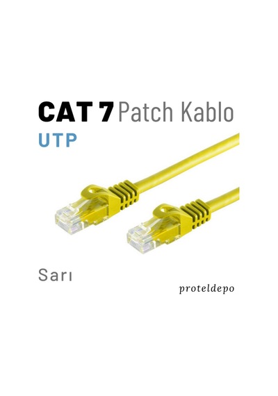 Irenis CAT7 Kablo Ethernet Network İnternet Lan Ağ Kablosu 1 M-Sarı
