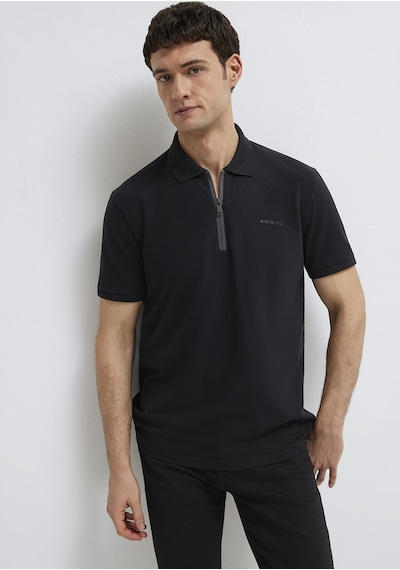 Mavi - Mavi Black Fermuarlı Siyah Polo Tişört 0613137-900 Siyah