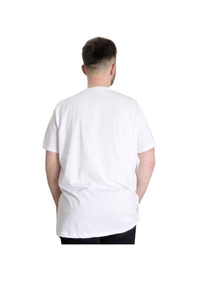 Mode Xl Büyük Beden Erkek T-Shirt Nespect 23131 Beyaz 001