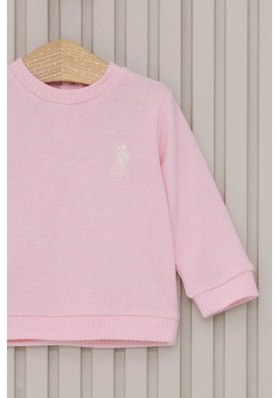 U.S. Polo Assn. Kız Bebek Uzun Kol 2lı Takım - Açık Pembe Açık Pembe
