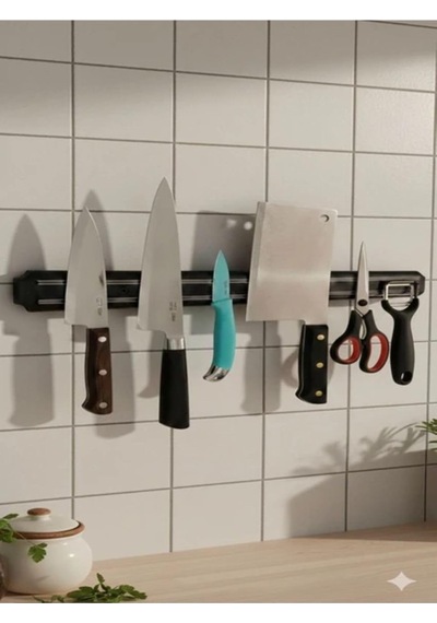 55 Cm Güçlü Manyetik Bıçak Askısı, Duvara Montaj Mıknatıslı Düzenleyici Çok Renkli