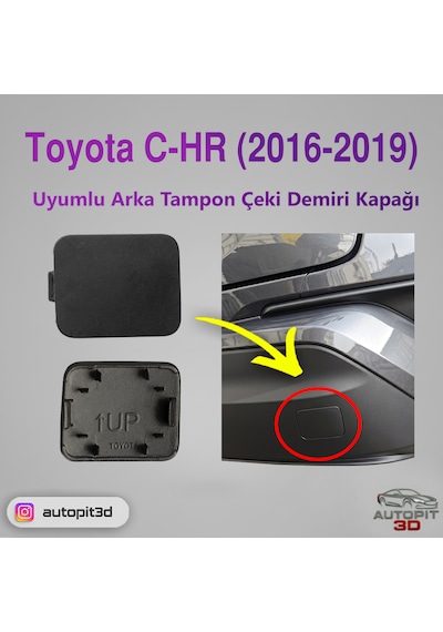 Toyota C-hr 2016-2019 Uyumlu Arka Tampon Çeki Demiri Kapağı