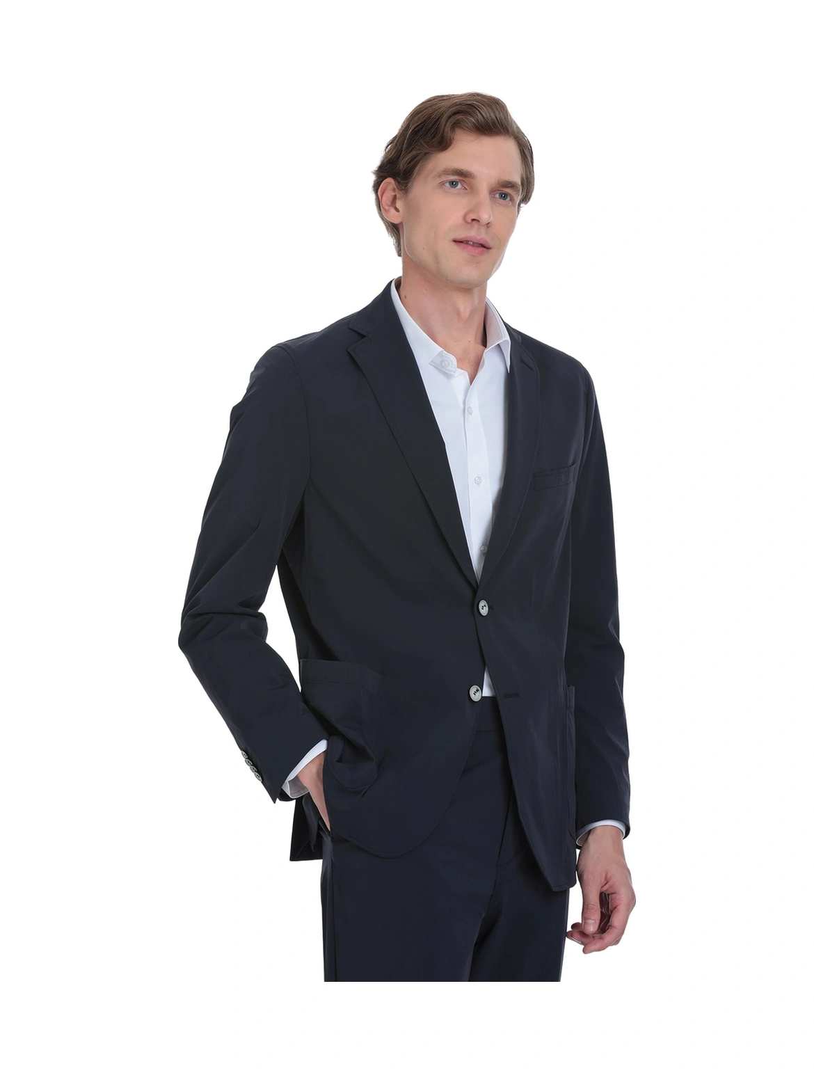 Hatemoğlu Lacivert Comfort Fit Mono Yaka Casual Takım Elbise Lacivert