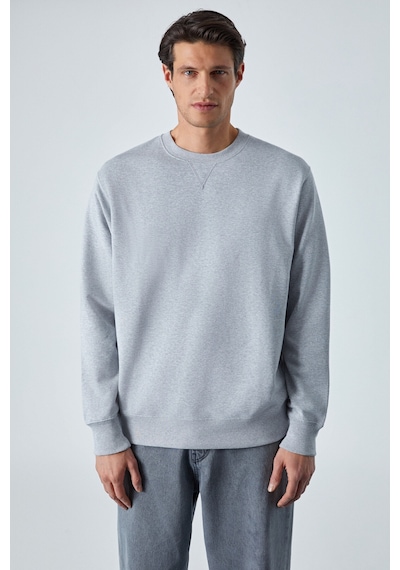 Grımelange Bonell Erkek %100 Pamuk Relaxed Bisiklet Yaka Uzun Kollu Grimelanj Sweatshirt Grimelanj