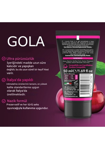 İntimateline Luxuria Gola Kiraz Aromalı 50 Ml Oral Jel