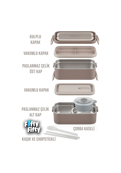 Vagonlife 2000 Ml 2 Kat Paslanmaz Çelik Çorba Kaseli Bento Lunch Box Yeni Nesil Sefer Tası -fflbox01029 Lacivert
