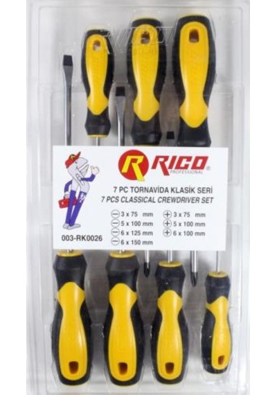 Rico 003Rk0026 7 Yedi Parça Klasik Tornavida Seti Takımı N112025