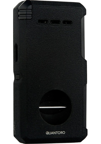 Quantoro Çift Torch Pürmüz V-cut/delicili/iğneli Mat Siyah Metal Puro Çakmağı - Trz1086