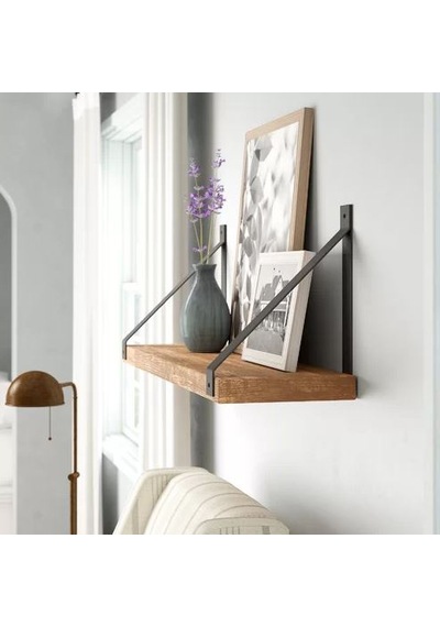 Duvar Rafı Ahşaplı Dekoratif Salon Banyo Balkon Rafı Abronya