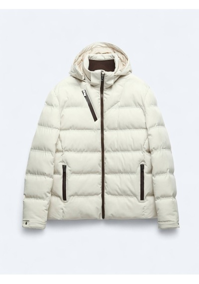 Kip Bej Regular Fit Kapüşonlu Casual Dokuma Mont