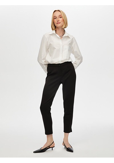 Faik Sönmez Slim Fit Örme Pantolon B00053-1 B00053-110 Siyah