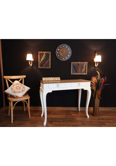 Wooding 120 Cm Çekmeceli Masif Beyaz Naturel Dresuar (548588438) Beyaz