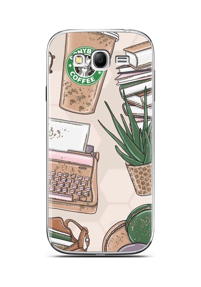 Samsung Uyumlu Grand Neo Starbucks Tasarımlı Süper Şeffaf Telefon Kılıfı Çok Renkli