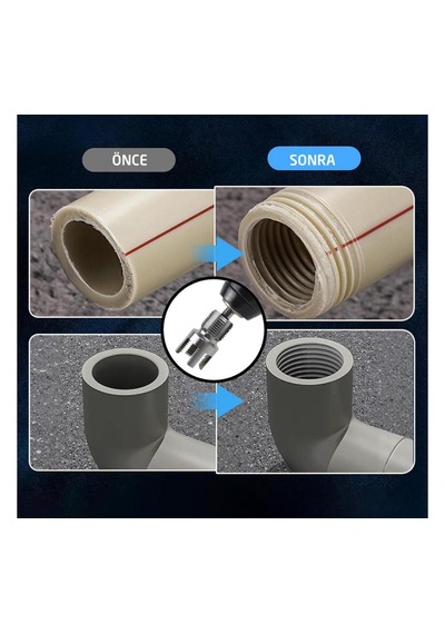 Pvc Pprc Boru İç Ve Dış Diş Açma Aparatı 20/25 Mm 2 Li Set
