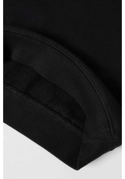 Monila Unisex Siyah Basic Baskılı 3 İplik Kumaş Eşofman Altüst Takım