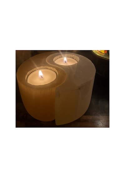 Selenit Taşı Yin-yang Tealight Mumluk Diğer