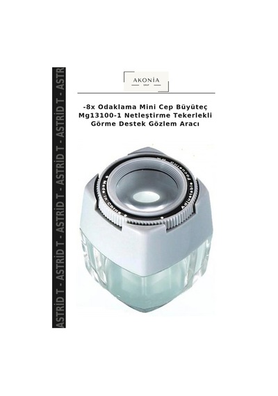 -8x Odaklama Mini Cep Büyüteç Mg13100-1 Netleştirme Tekerlekli Görme Destek Gözlem Aracı