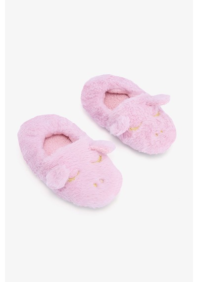 Penti Açık Pembe Kız Çocuk Unicorn Desenli Nakışlı Ev Patiği