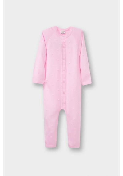 Defacto Kız Bebek Yenidoğan Triko Uzun Kollu Tulum F3225a525wnpn364 Pembe