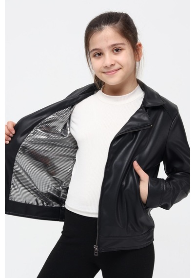 Benitto Kids Benittokids Kız Çocuk Deri Ceket 51262 001