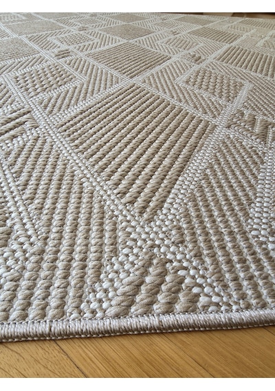 Elvey Home Lara Bej Krem Sisal İskandinav Extra Yumuşak Özel Kesim Kolay Temizlenen Salon Koridor Mutfak Halısı 05-bej/krem