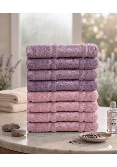 Camellia 8 Adet Havlu 50x80 Pembe