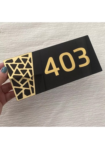 Siyah & Gold Pattern Seri Kapı Numarası