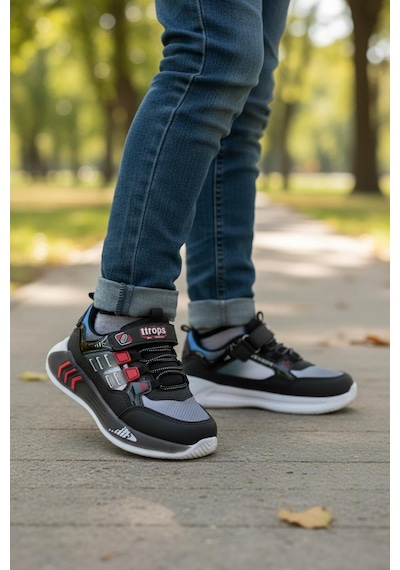Tuğba Ortopedi 028 Çocuk Rahat Sneaker Siyah/kırmızı