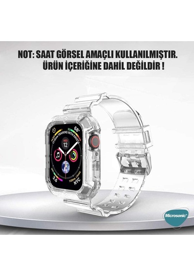 Apple Watch Series 8 41mm İçin Kordon Transparent Clear Band Şeffaf Çok Renkli