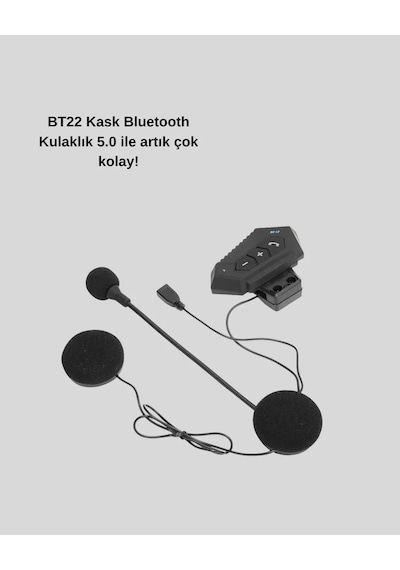 Diyar-ı Fırsat Bt22 Kablosuz Kask Kulaklığı - Bluetooth 5.0, Intercom, Su Geçirmez Ve Uzun Ömürlü Batarya