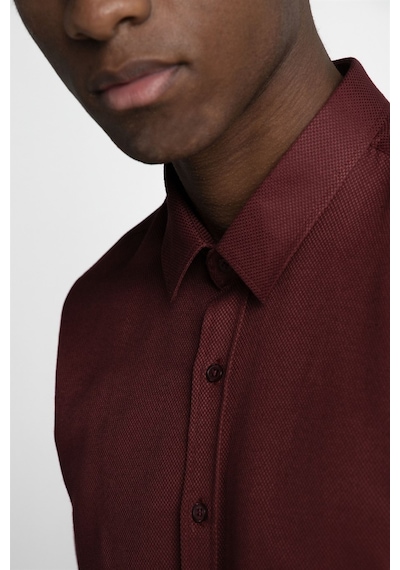 Tudors Modern Slim Fit Pamuklu Kolay Ütü Armürlü Erkek Gömlek-26633 Bordo Tudors Modern Slim Fit Pamuklu Kolay Ütü Armürlü Erkek Gömlek-26633 Bordo